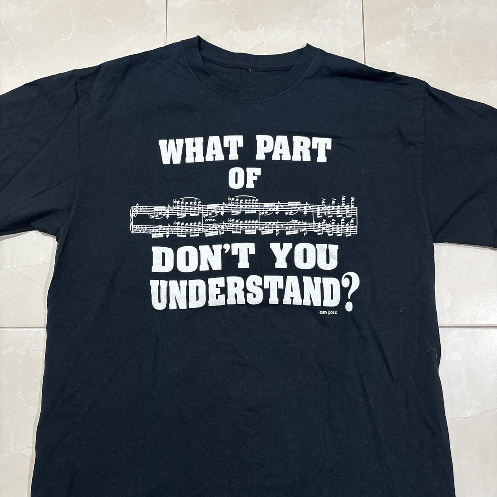 Vintage Music Scales T Shirt Funny Comedy Band Tee Men's Large Rap Rock Punk